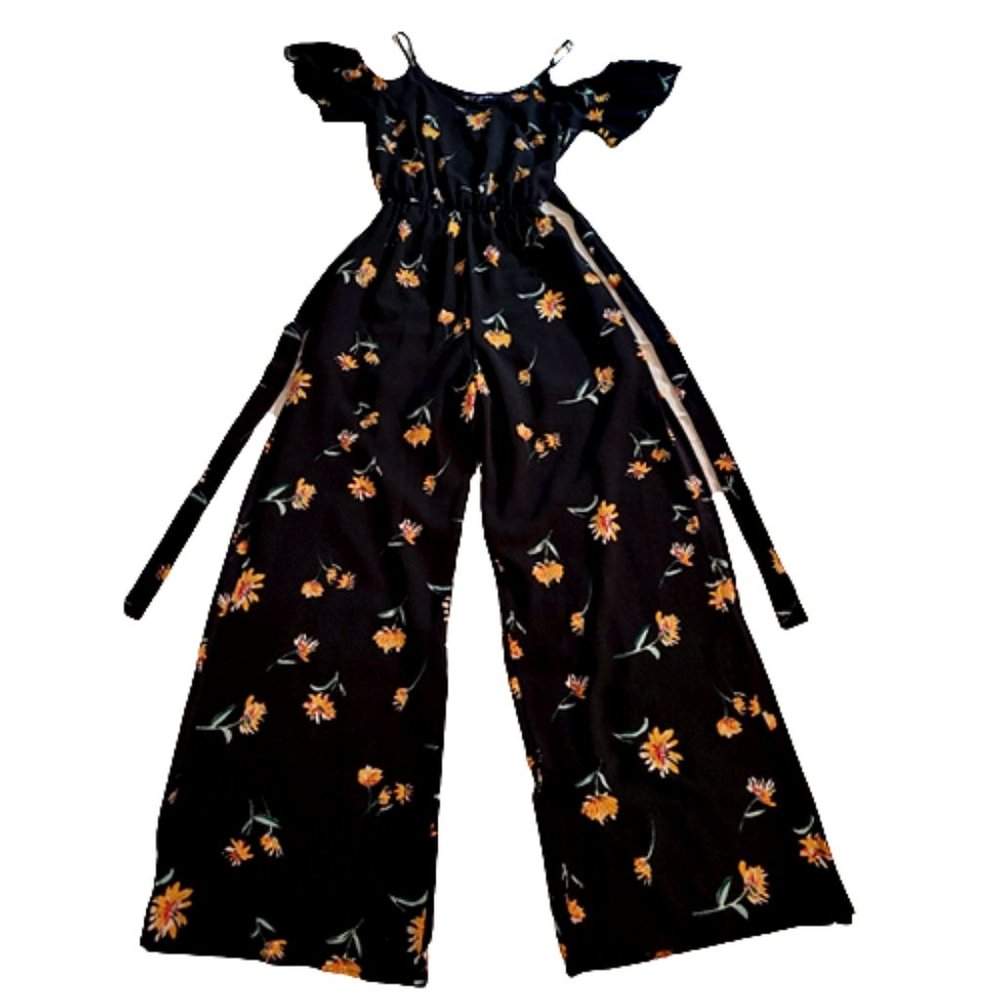 ONE CLOTHING Women's PANTS & JUMPSUIT & ROMPER X SMALL Black / Floral Print